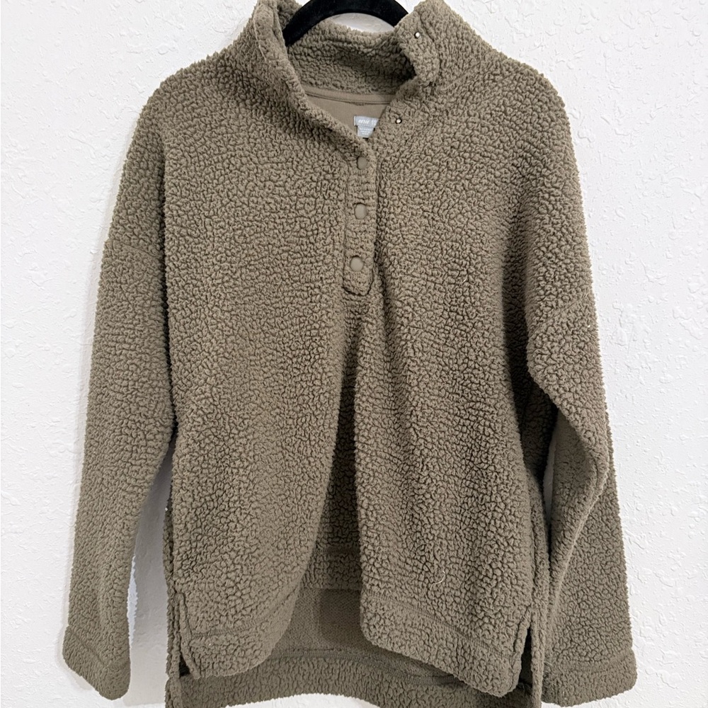 Aerie Dark Green Teddy Pullover